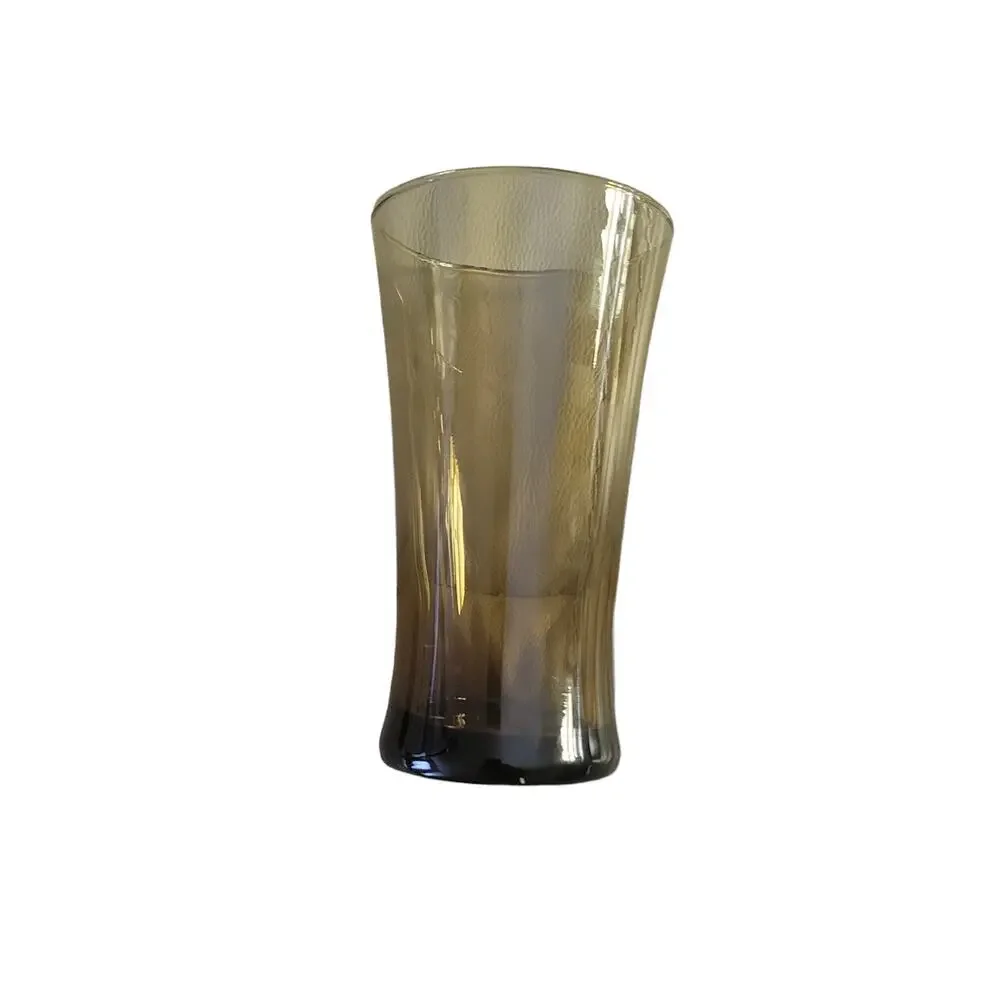 Vintage 70s‎ Retro Anchor Hocking Style 16 ounce Smoky Brown Tumblers, Set of 4